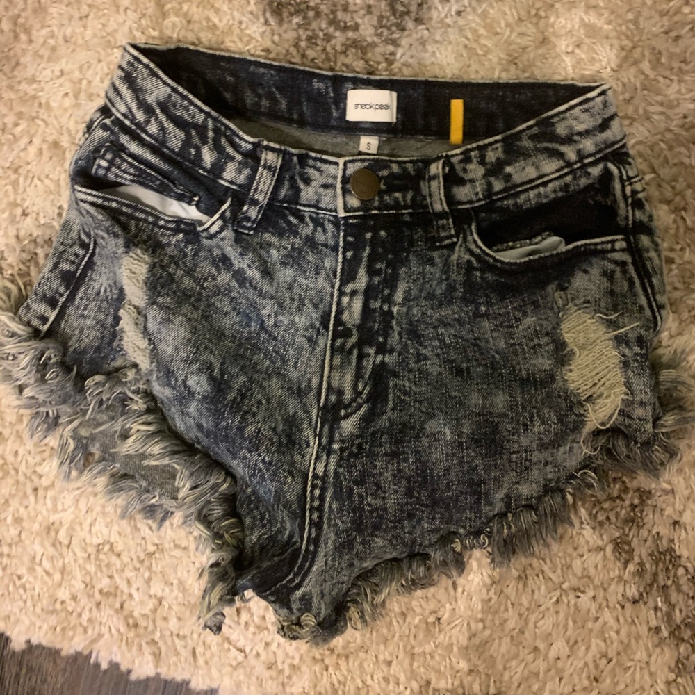 Sneak Peek high waisted denim shorts